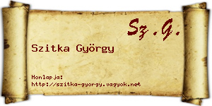 Szitka György névjegykártya